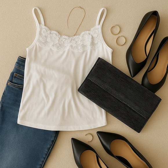 NWT Vintage White Lace Camisole Tank SP Made in Canada - Picture 2 of 10